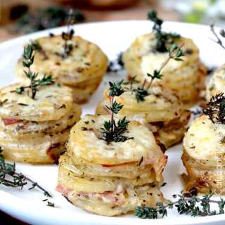 Gruyere and Ham Potato Stacks