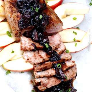 Cajun Pork Tenderloin with Easy Cranberry Apple Balsamic Reduction