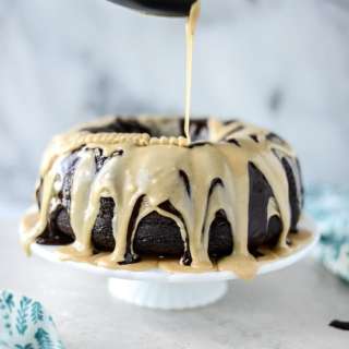 Chocolate Fudge Cake with Pernod Caramel Cream