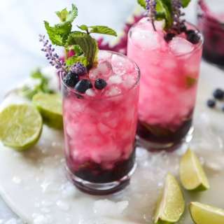 Blueberry Mojitos with Lavender Syrup