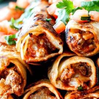 Crispy Jalapeno Popper Beef Taquitos