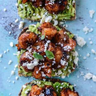 BBQ Shrimp and Lime Avocado Toast