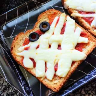 Halloween Mummy Pizza Toast