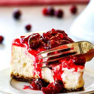 Cranberry Eggnog Cheesecake