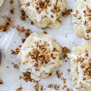 Oatmeal Crunch Scones with Maple Glaze.