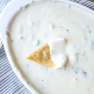 Homemade Green Chile Queso Cheese Dip