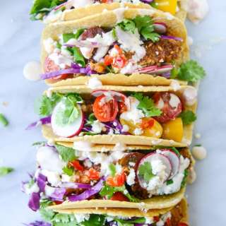 Crispy Zucchini Tacos with Cherry Pepper Crema