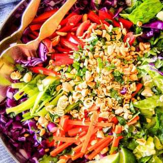Asian Salad with Sriracha Peanut Dressing