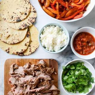 Beer Marinated Flank Steak Fajitas