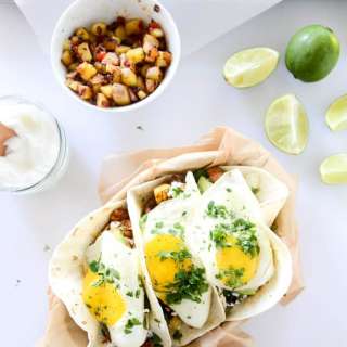 Chorizo and Fried Egg Breakfast Tacos