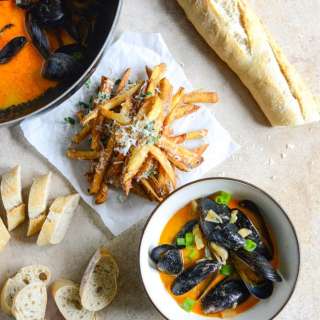 Steamed Mussels in a Coconut Curry Broth