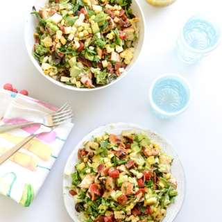 BBQ Chicken Chopped Salad with Grilled Garlic Croutons