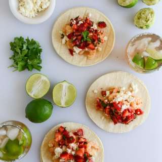 Chipotle Lime Shrimp Tacos with Strawberry Salsa