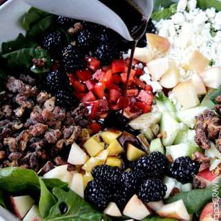 Apple Walnut Salad with Easy Blackberry Balsamic Vinaigrette