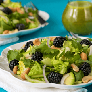 Baby Bok Choy & Blackberry Salad w/ Avocado-Basil Vinaigrette