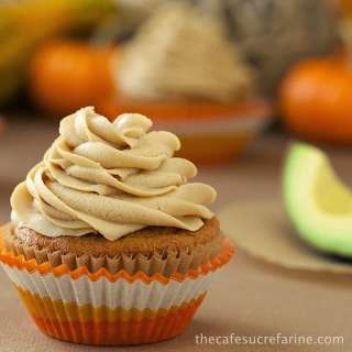 California Avocado Pumpkin Cupcakes w/ Avocado Caramel Buttercream Frosting