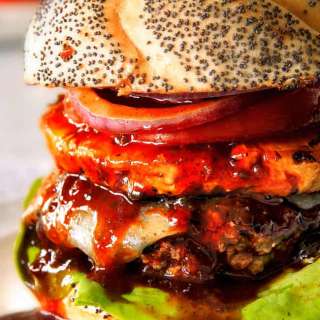 Hawaiian Burgers with Sriracha Mayo