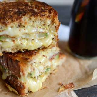 Crispy Zucchini Grilled Cheese with Dijon Horseradish Aioli