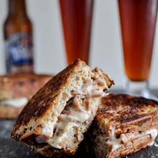 Crockpot Pulled Pork + Beer Cheese Grilled Cheese Sandwiches
