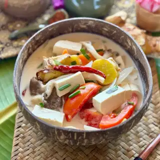 Thai Tofu Soup With Coconut Milk (Vegetarian Tom Kha)
