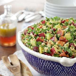 Quinoa and Kale Salad with Avocados, Apples and Bacon