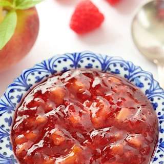 Peach Raspberry Freezer Jam
