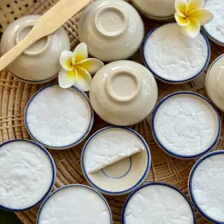 Thai Coconut Custard Dessert (Khanom Tuay Recipe)