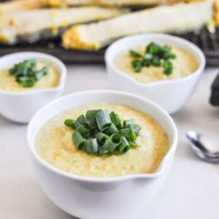 Spicy Roasted Corn and Poblano Soup