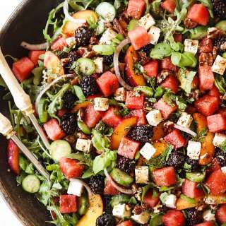 Watermelon Salad with Feta, Basil and Mint