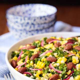 Fresh Corn Kale Salad with Chili Lime Dressing