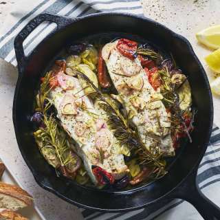 Mediterranean Halibut with Rosemary