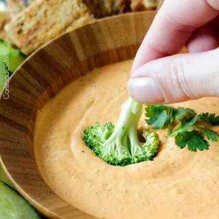 5 Minute Creamy Whipped Roasted Red Pepper Feta Dip