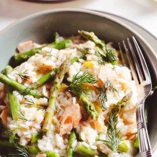 Salmon and Asparagus risotto