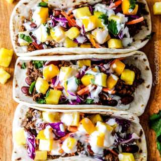 Red Curry Beef Tacos with Coconut Crema