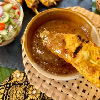 Authentic Thai Chicken Satay With Peanut Sauce