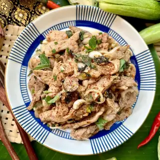 Nam Tok Moo Recipe (Thai Grilled Pork Salad)