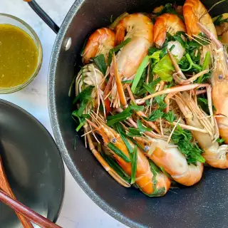 Goong Ob Woonsen (Thai Glass Noodle Prawn)