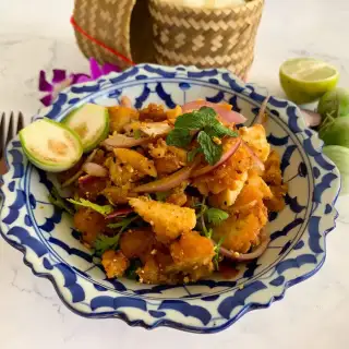 Larb Gai Tod Recipe (Thai Fried Chicken Larb)