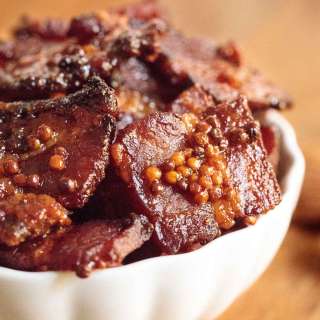 Maple Mustard Candied Bacon