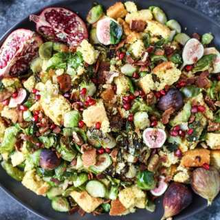 Brussels Sprouts, Bacon and Cornbread Panzanella Salad