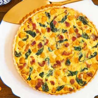 Spinach Butternut Bacon Quiche