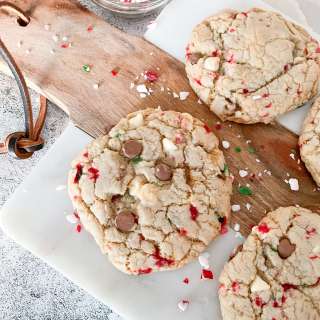 Candy Cane Chocolate Chip Cookies