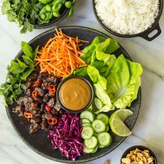 Vietnamese Caramel Pork Lettuce Wraps