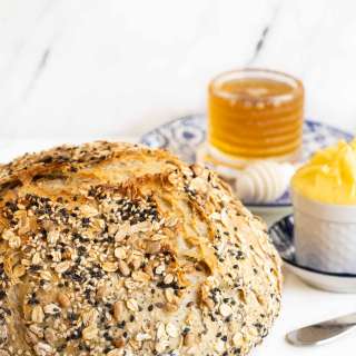 No-Knead Seeded Oatmeal Bread