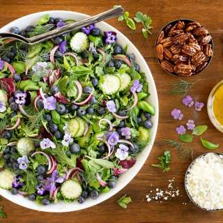 Blueberry Arugula Herb Salad