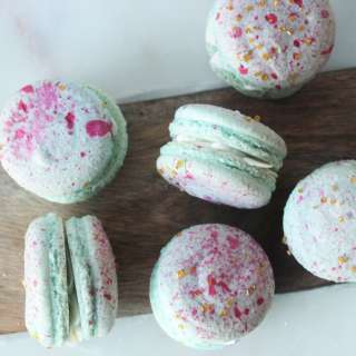 Paint Splatter Macarons for Valentine's Day