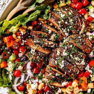 Greek Salad Recipe with Chicken and Tzatziki Dressing