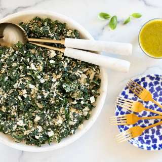 Tuscan Kale Salad with Lemon Basil Dressing