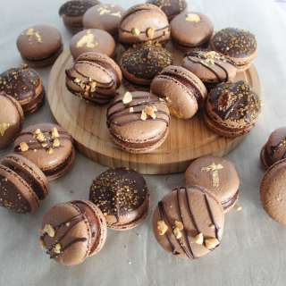 Chocolate Macarons with Chocolate Ganache Fillings