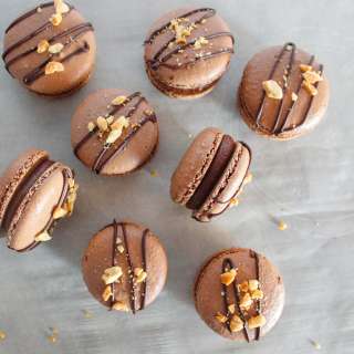 Chocolate Peanut Butter Macarons